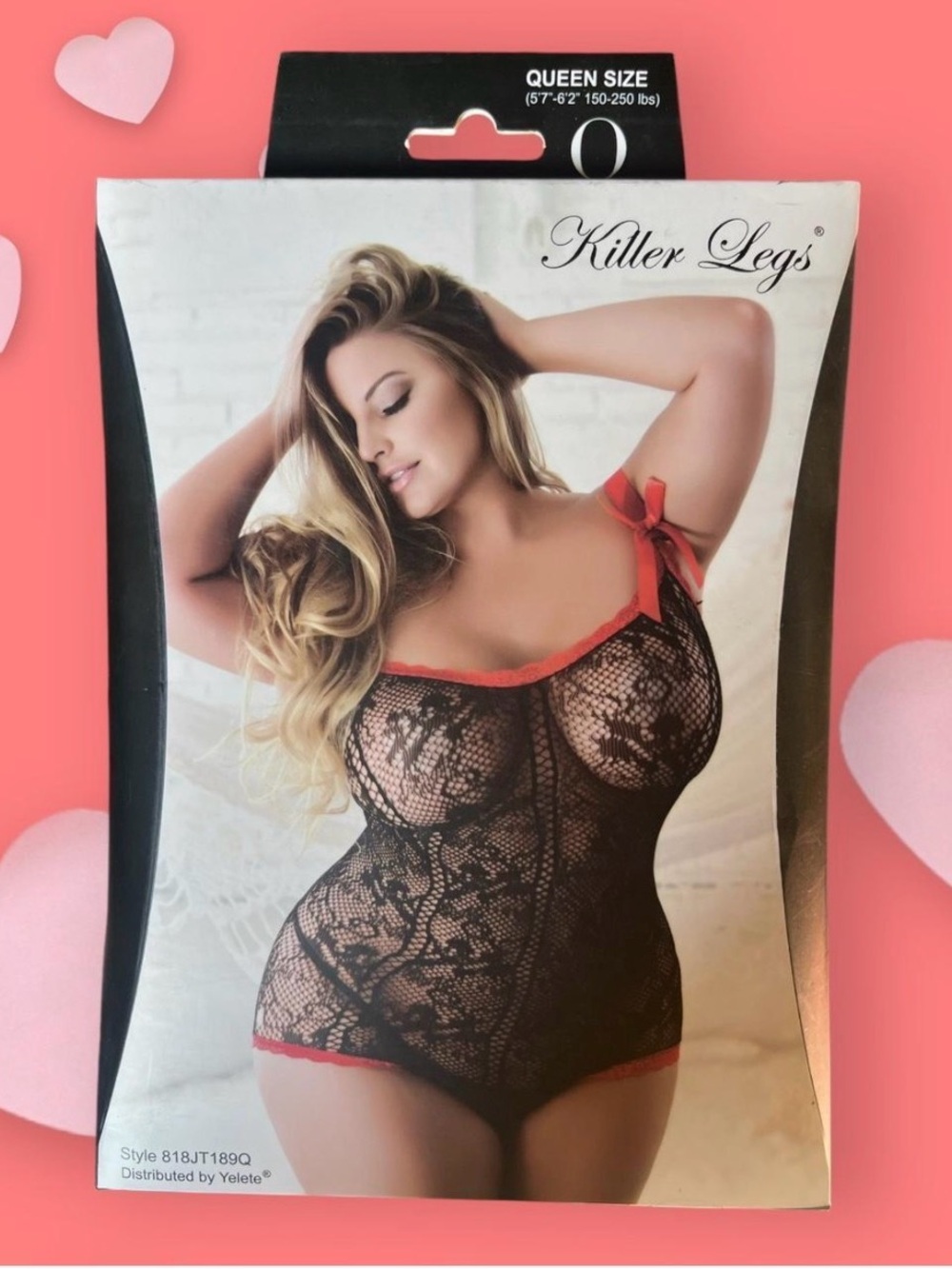 Killer Legs Black & Red Lace Teddy - Women’s Chemise